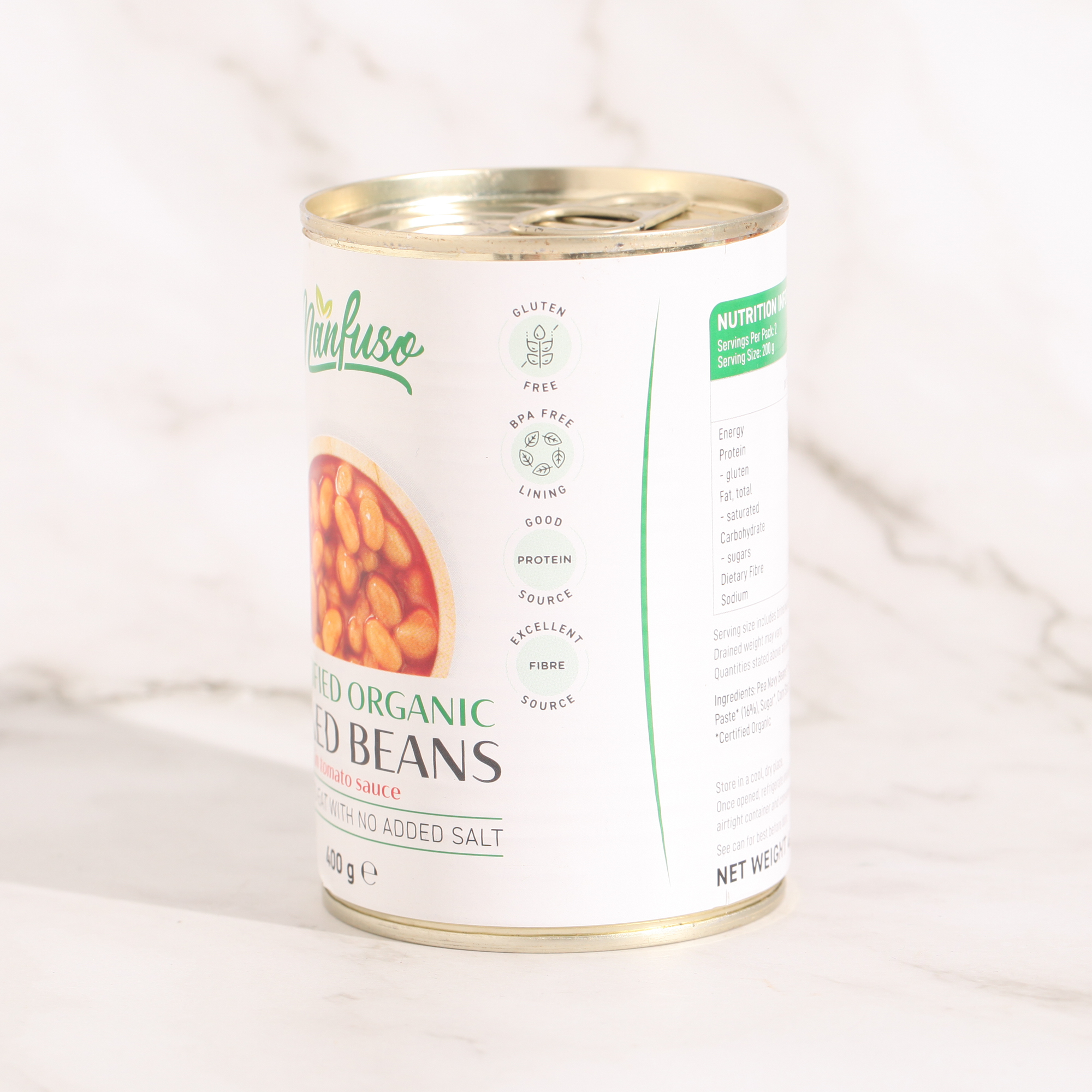 Organic Baked Beans in Tomato Sauce - Manfuso